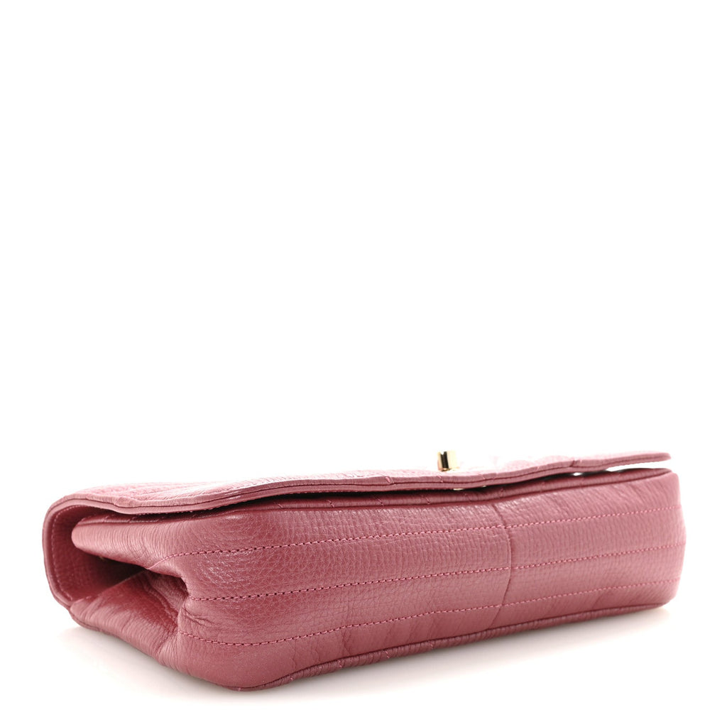 Chanel Metallic Calfskin Chevron Quilted Small Statement Flap Pink