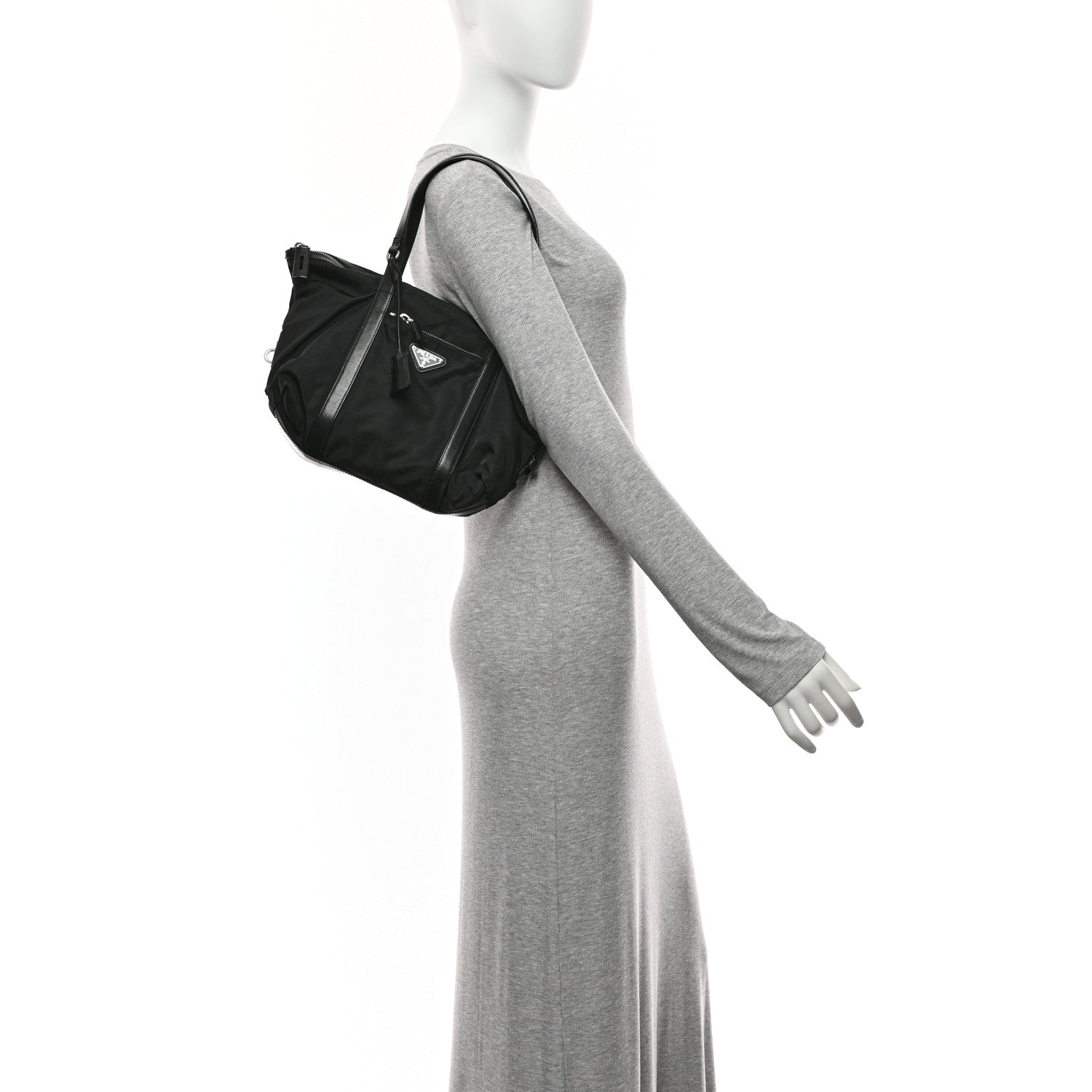 Prada Tessuto Nylon Saffiano Tote Black