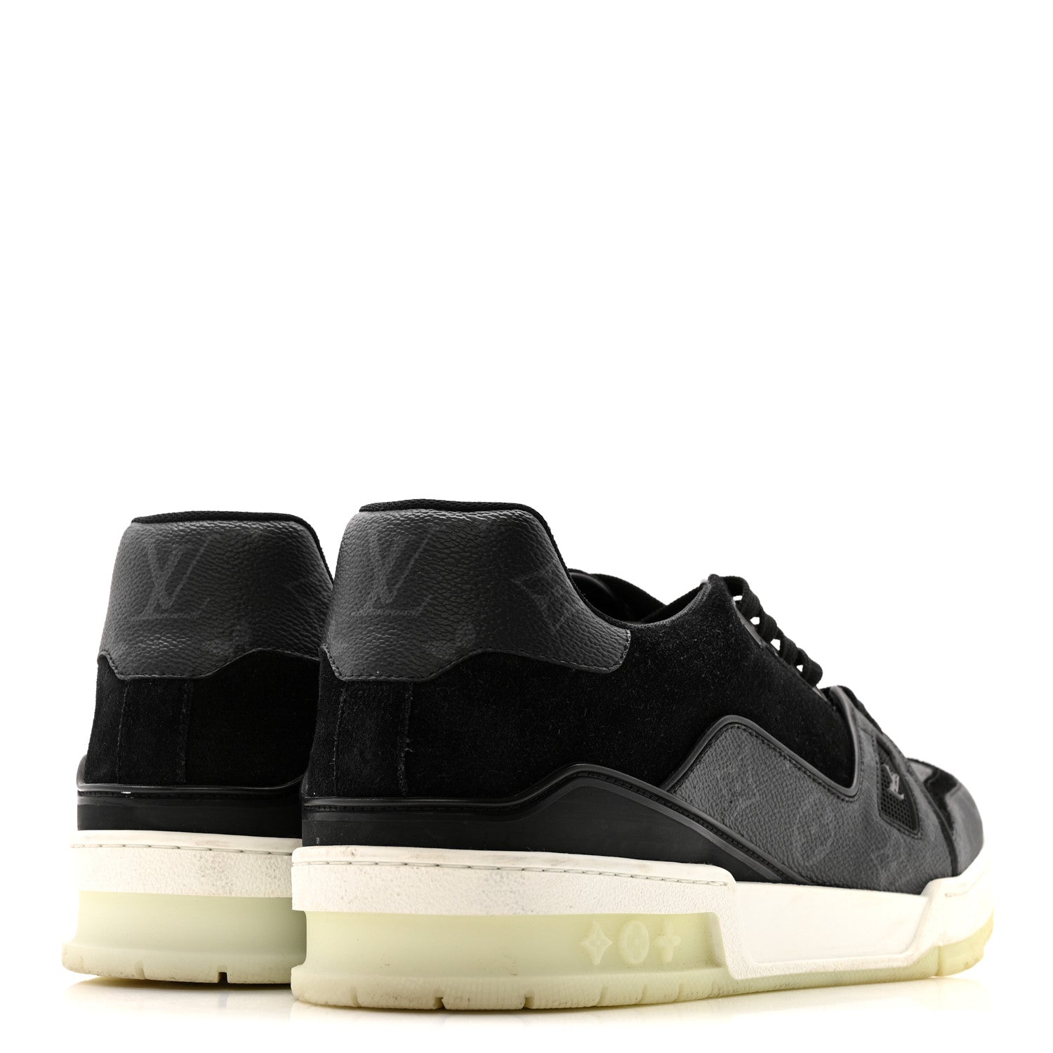 Louis Vuitton Monogram Eclipse Mens LV Trainer Sneakers 10 Black