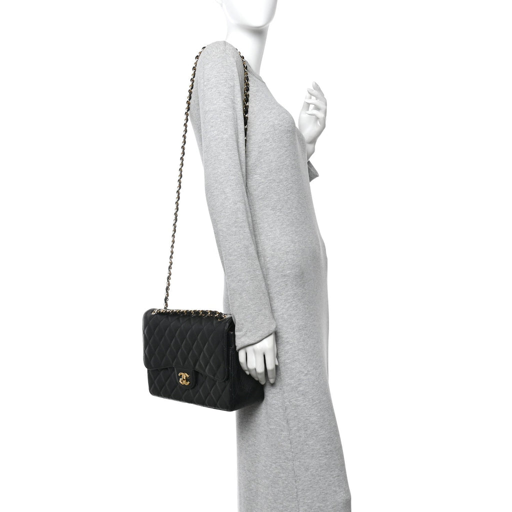 Chanel Caviar Quilted Jumbo Double Flap Black