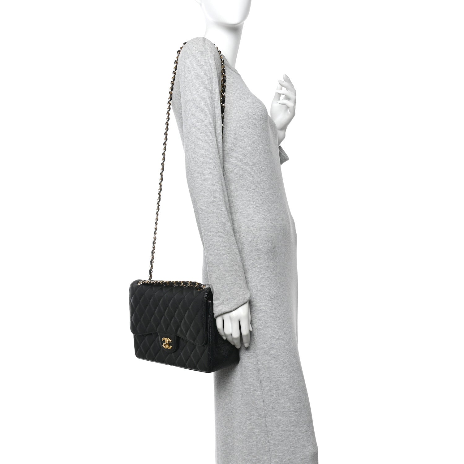 Chanel Caviar Quilted Jumbo Double Flap Black
