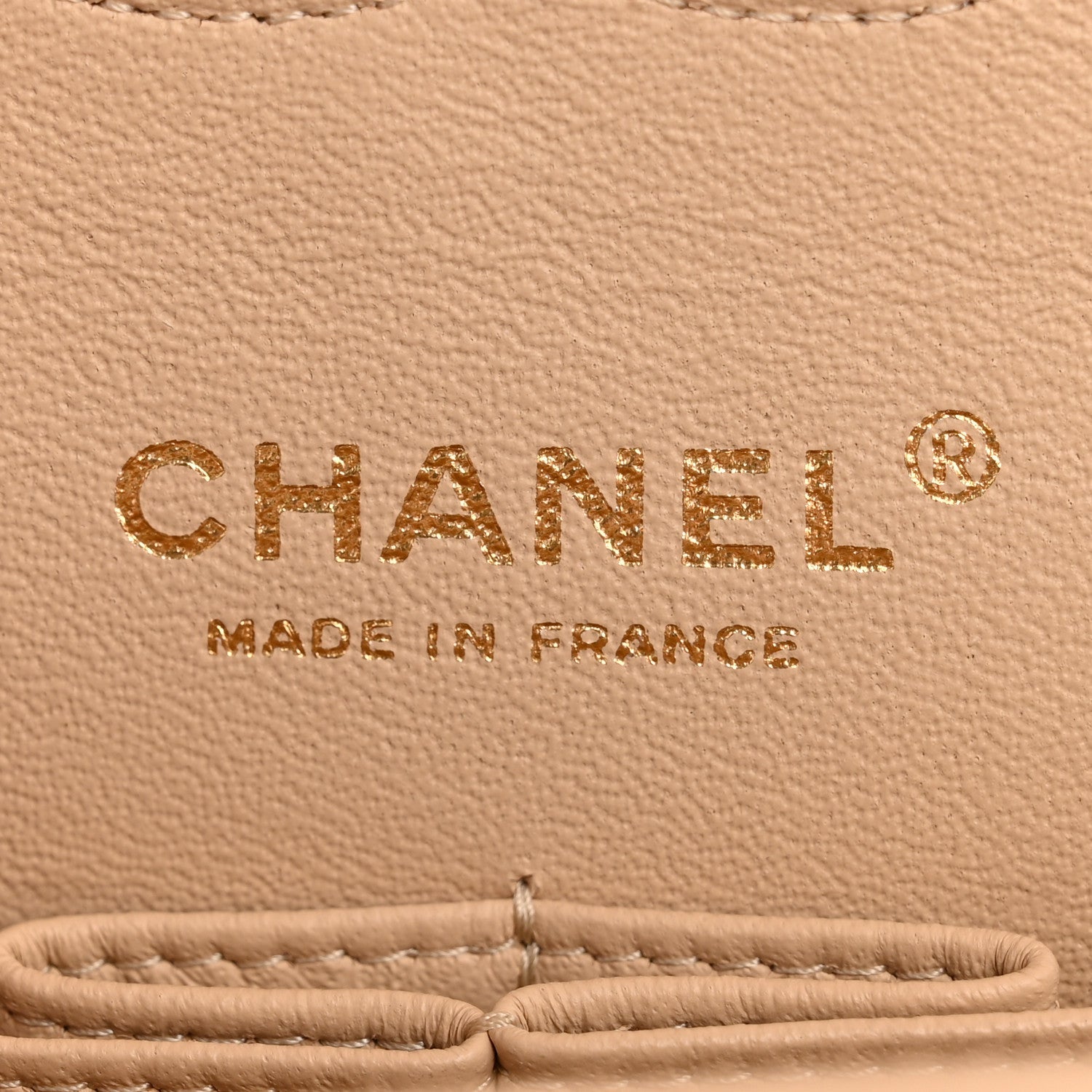 Chanel Lambskin Quilted Medium Double Flap Beige