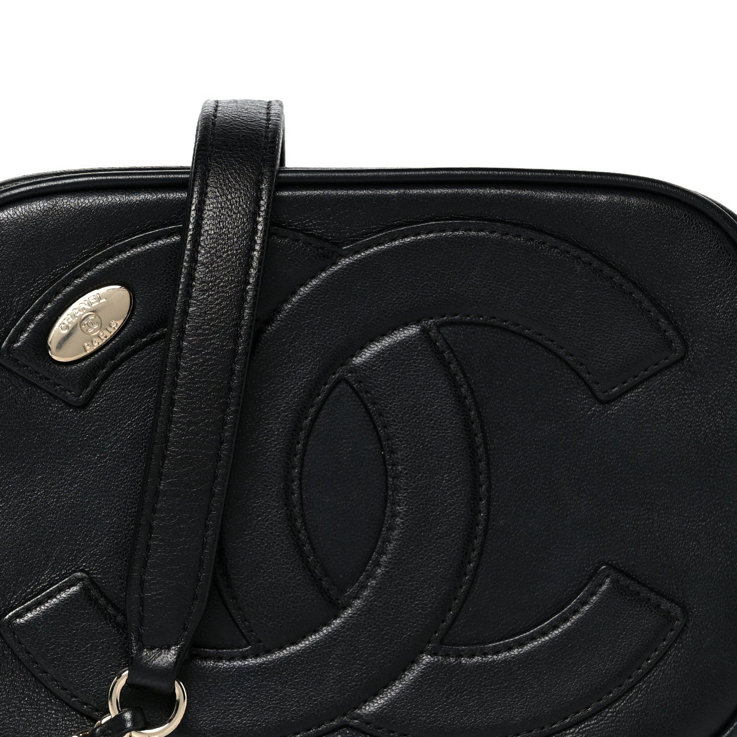Chanel Calfskin CC Mania Camera Case Black