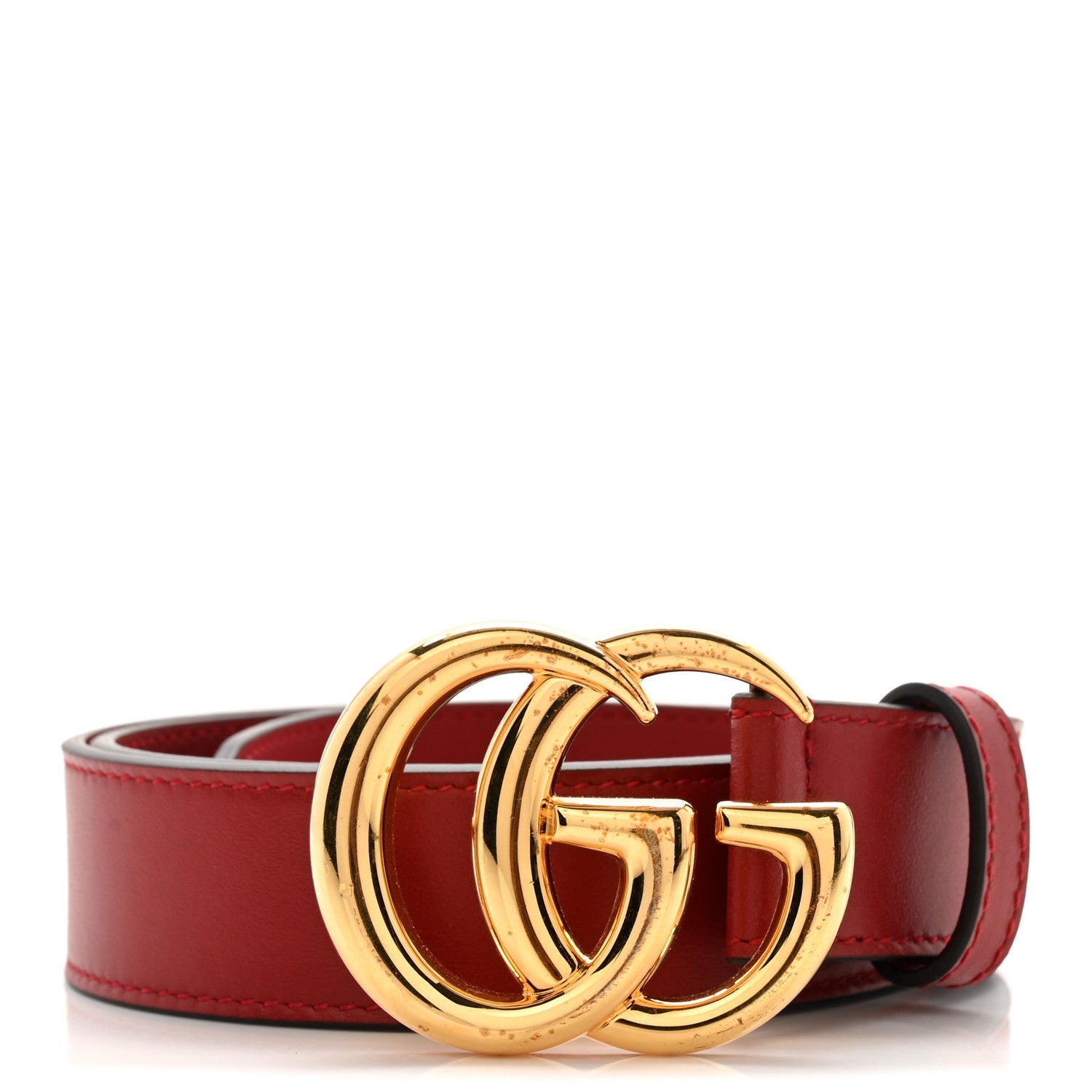 Gucci Plutone Calfskin Double G 30mm Belt 75 30 Red