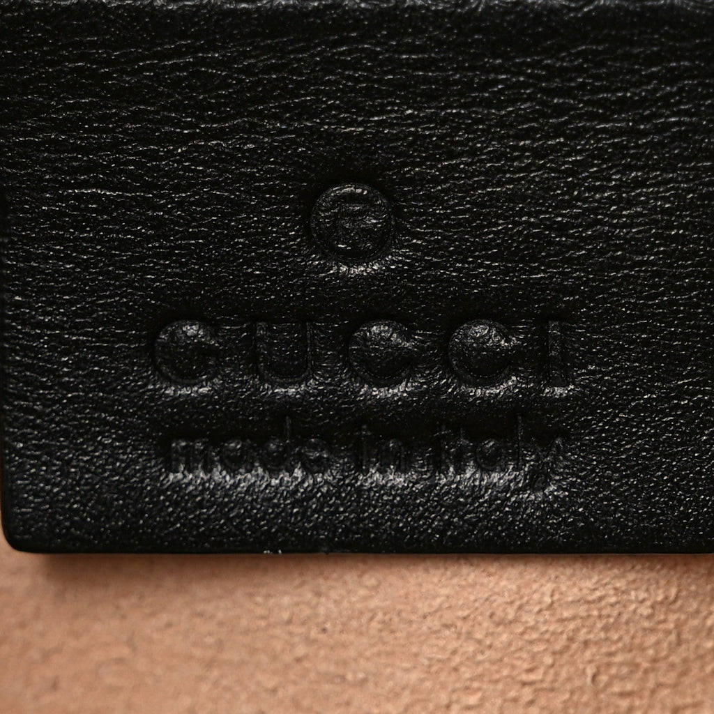 Gucci Calfskin Matelasse Studded Medium GG Marmont Tote Black