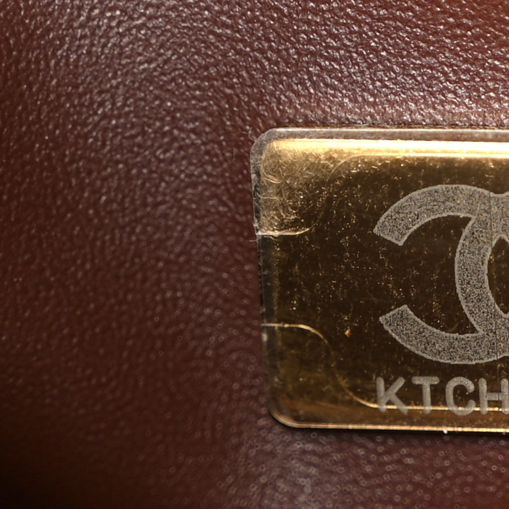 Chanel Caviar Quilted Small Coco Handle Flap Dark Brown