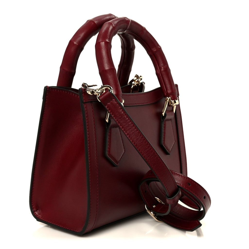 Gucci Sweetbread Calfskin Mini Diana Tote Bag Rosso Ancora