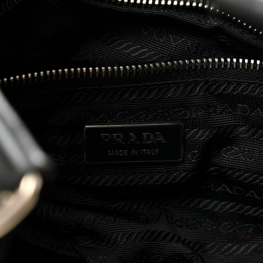 Prada Tessuto Nylon Moon Shoulder Bag Black