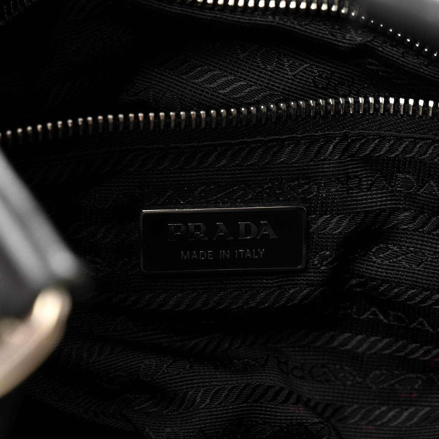 Prada Tessuto Nylon Moon Shoulder Bag Black