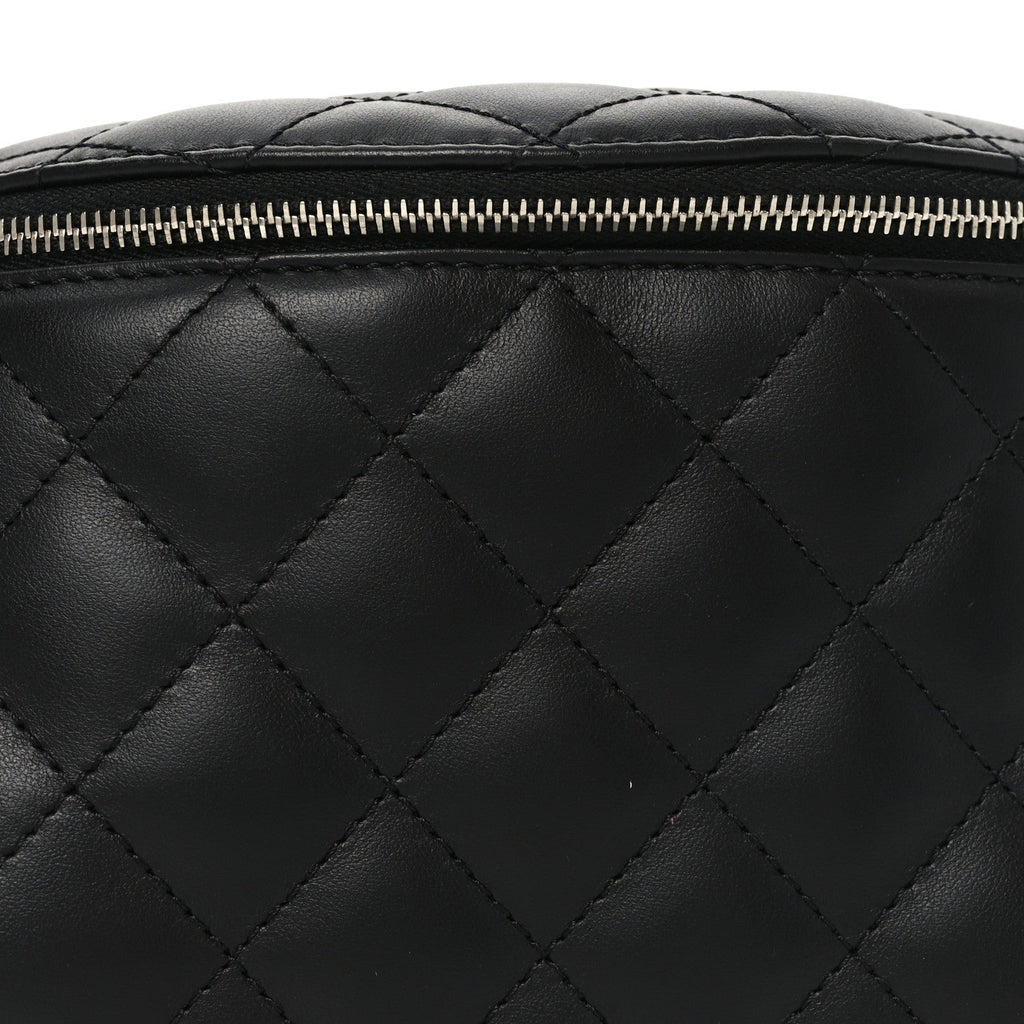 Chanel Calfskin Quilted Uniform Waist Belt Bag Black