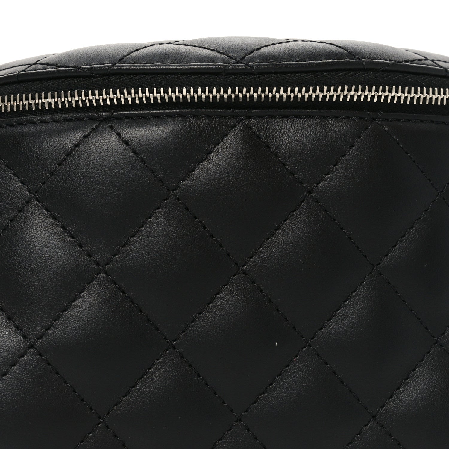Chanel Calfskin Quilted Uniform Waist Belt Bag Black