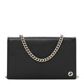Gucci Dollar Calfskin Medium Betty Chain Wallet Black