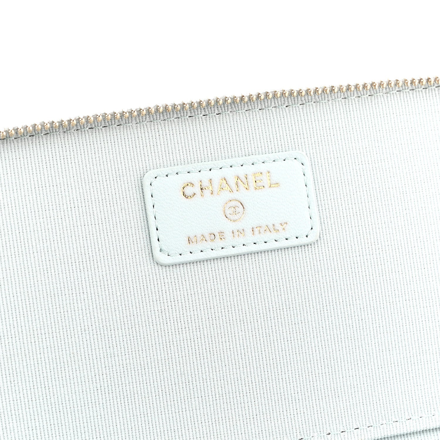 Chanel Lambskin Quilted Small Top Handle Vanity Case With Chain Light Blue