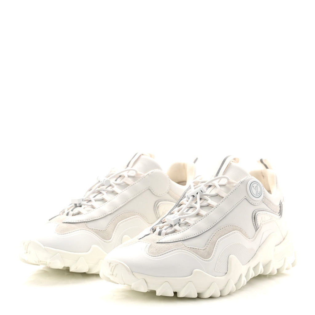Louis Vuitton Suede Calfskin LV Rush Sneakers 37.5 White