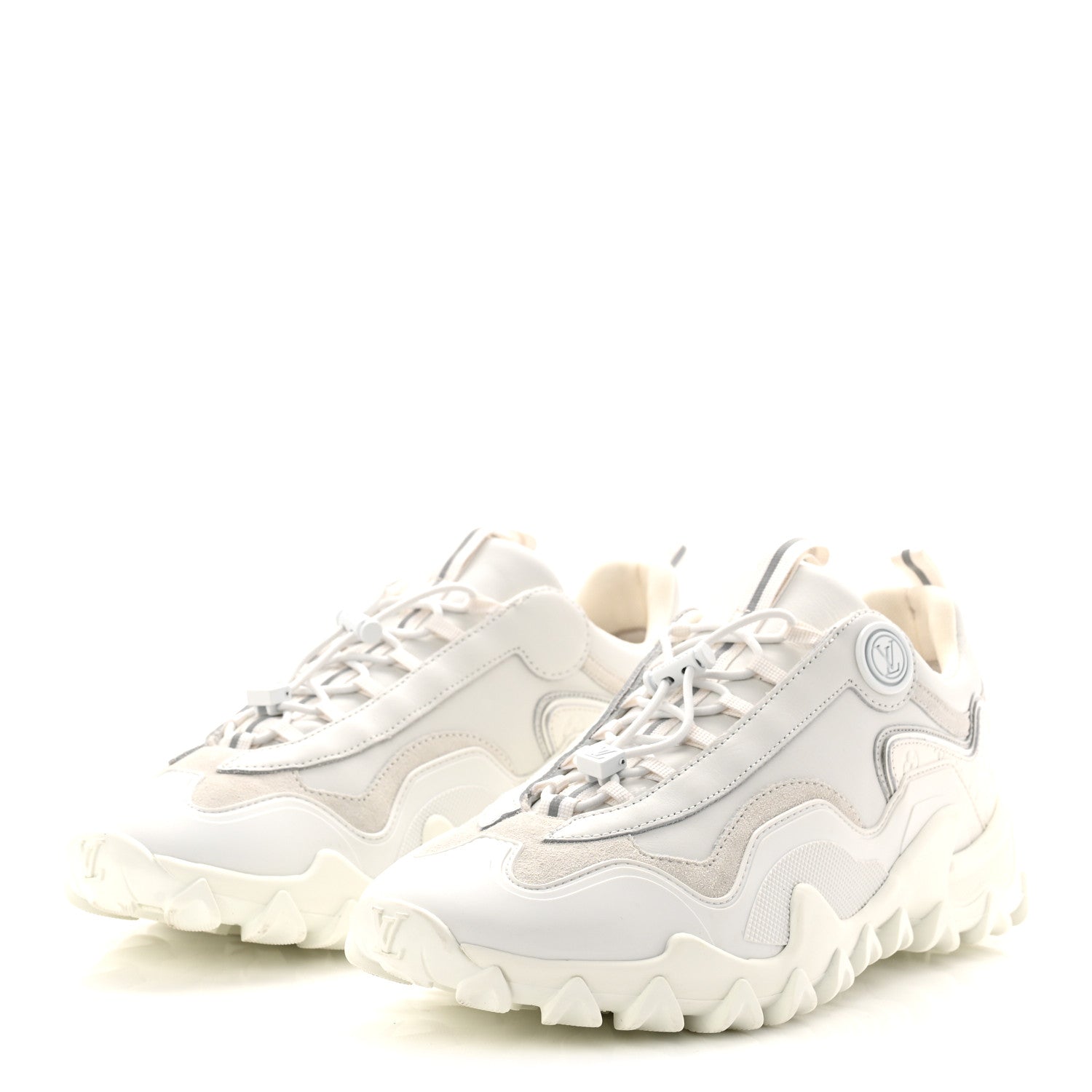 Louis Vuitton Suede Calfskin LV Rush Sneakers 37.5 White