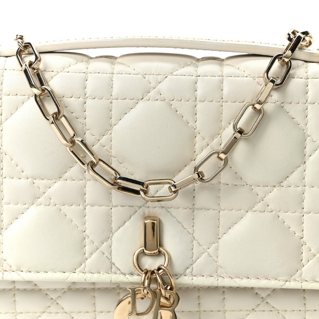 Christian Dior Lambskin Cannage Mini My Dior Bag Latte