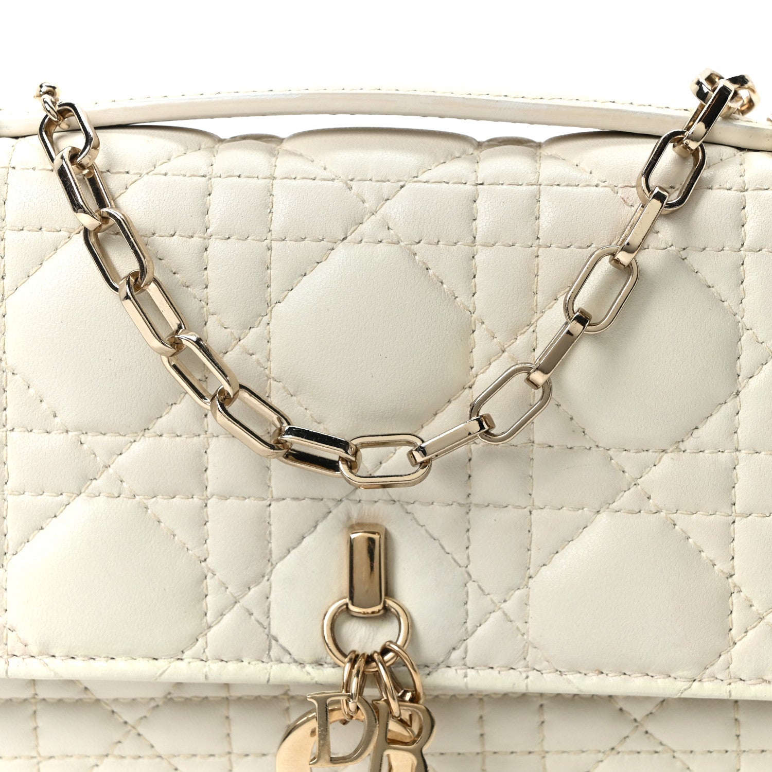 Christian Dior Lambskin Cannage Mini My Dior Bag Latte