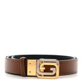Gucci Textured Dollar Calfskin Ciny Calf Lux Squared Interlocking G 30mm Reversible Belt 105 42 Brown Black
