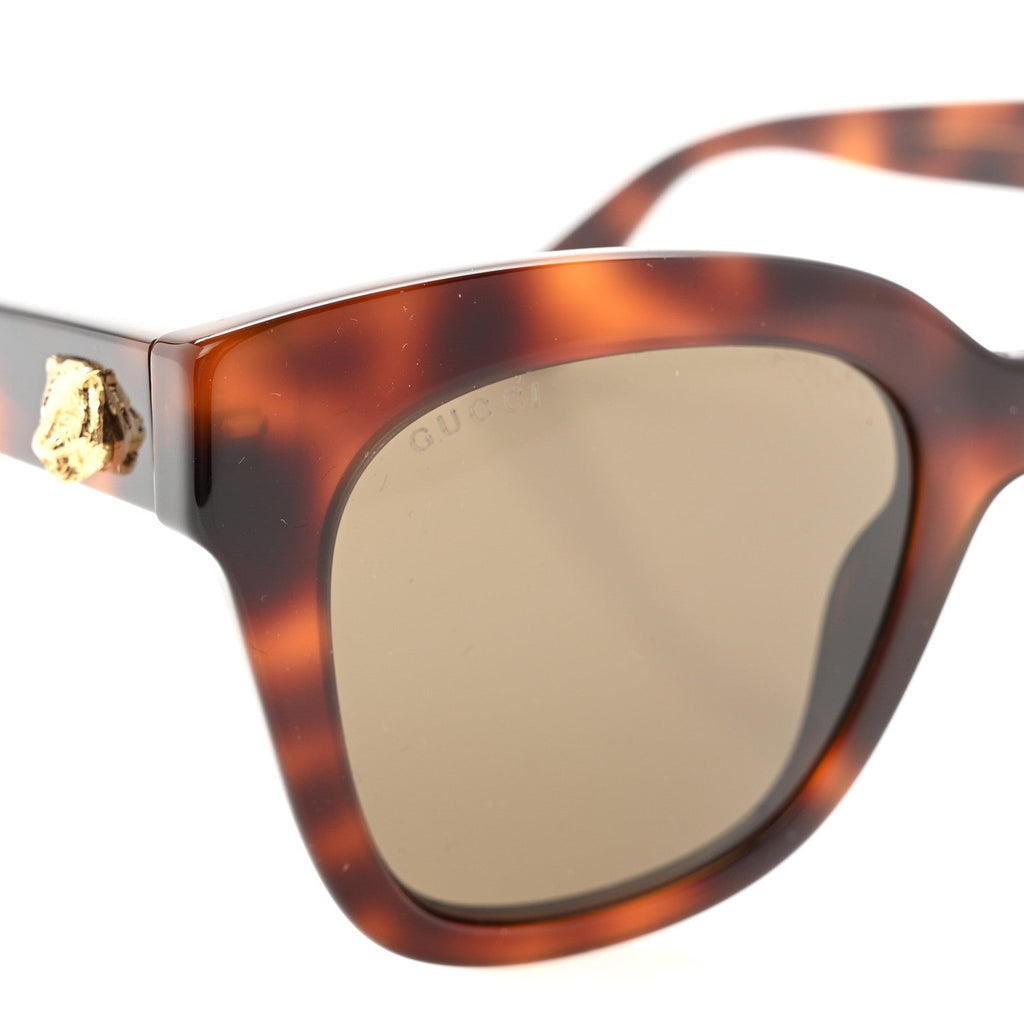 Gucci Acetate Square Frame Sunglasses GG0029S Tortoise