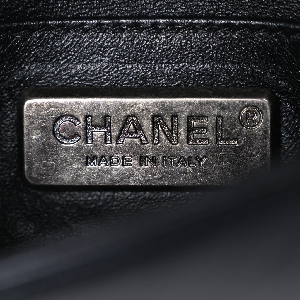Chanel Galuchat Stingray Mini Boy Flap Black Silver