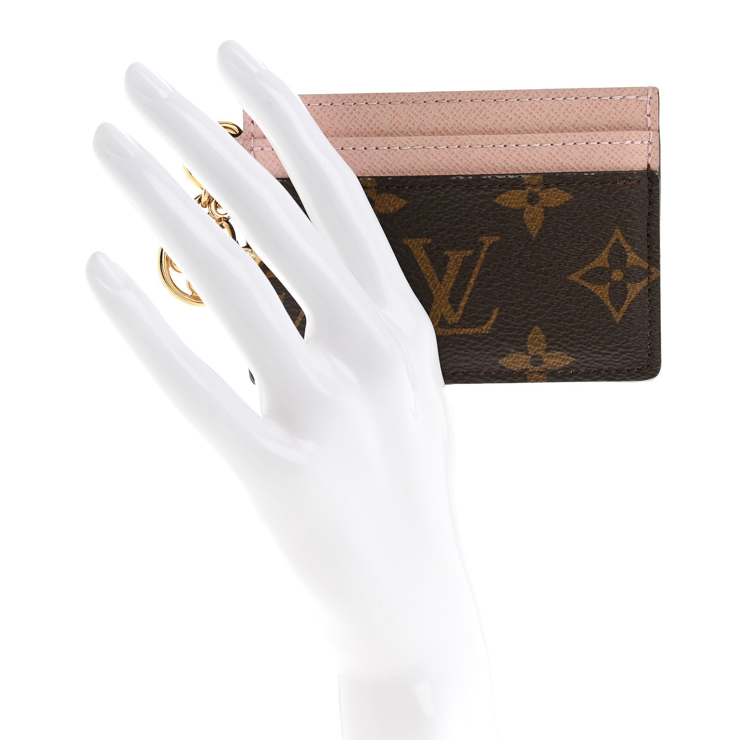 Louis Vuitton Monogram LV Charms Card Holder Rose Ballerine