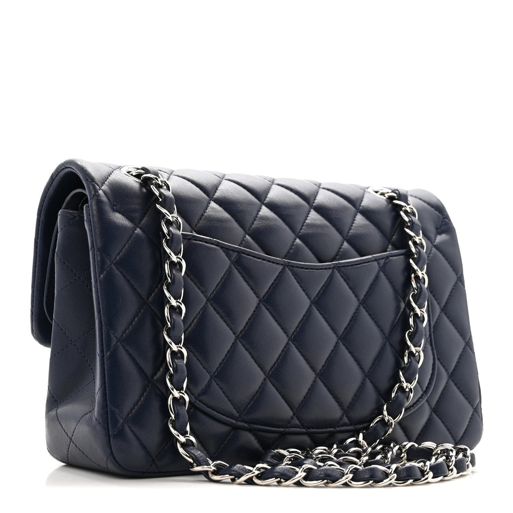 Chanel Lambskin Quilted Small Double Flap Blue