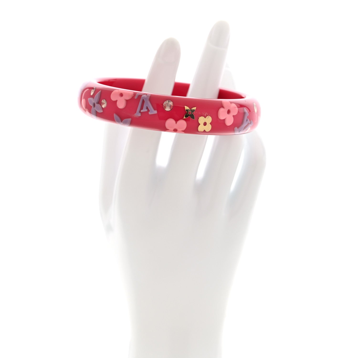 Louis Vuitton Resin Swarovski Large Inclusion Bracelet GM Rose Pop