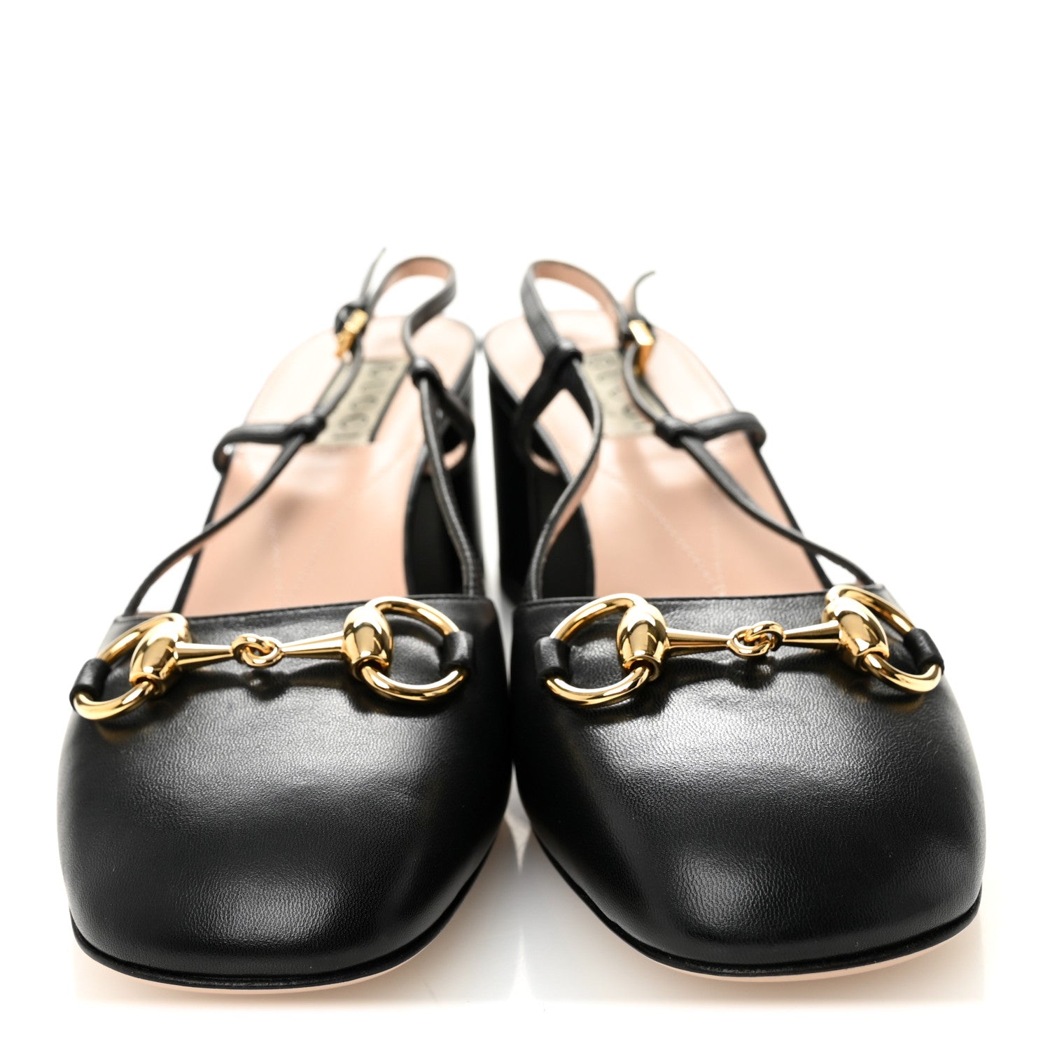 Gucci Malaga Kid Horsebit 70mm Slingback Pumps 36  Black
