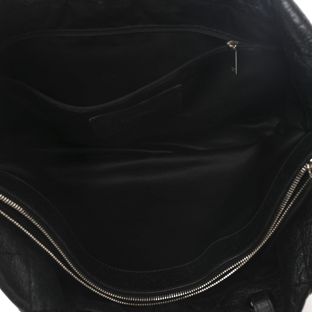 Chanel Glazed Calfskin Large On The Road Tote Black