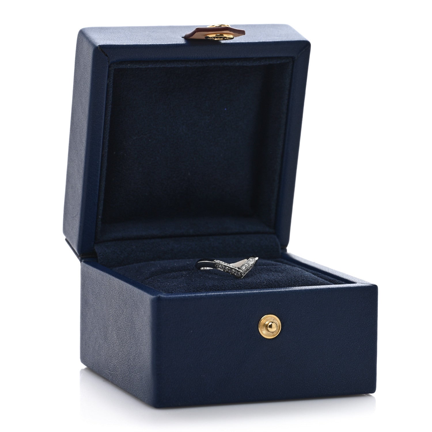 Louis Vuitton Platiunm Diamond V Pave Ring 50 5.5