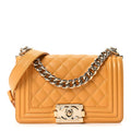 Chanel Caviar Quilted Small Boy Flap Yellow