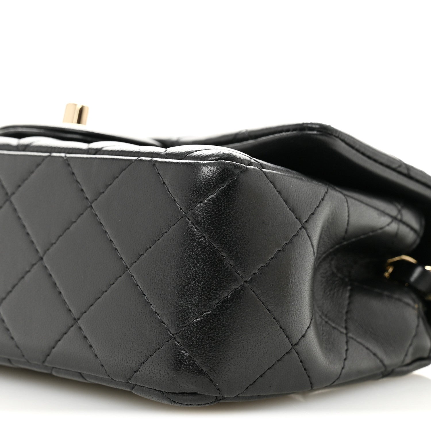 Chanel Lambskin Quilted Mini Rectangular Flap Black