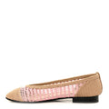 Raffia Cap Toe Ballerina Flats 36.5 Pink Beige