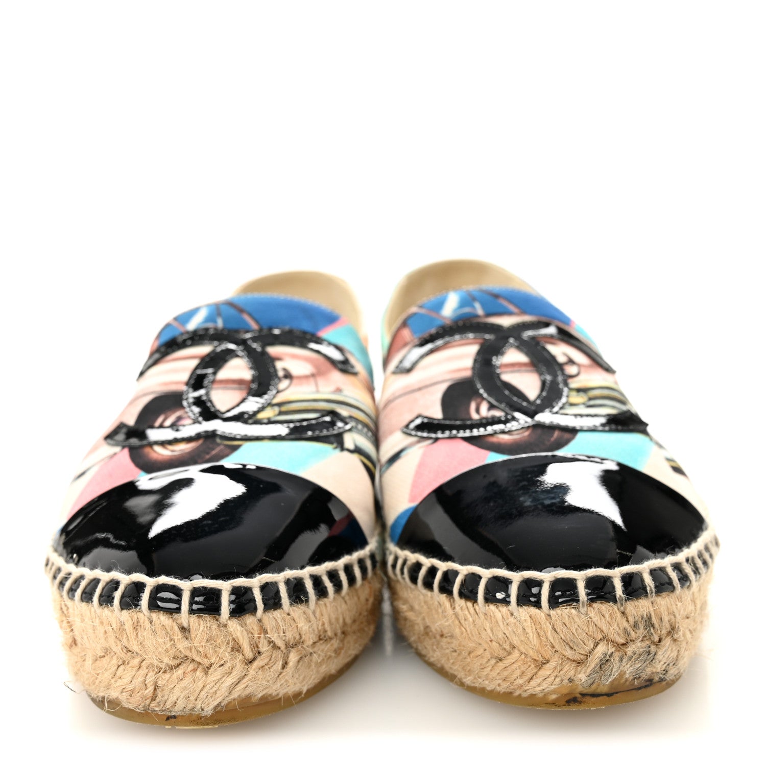 Fabric Patent CC Espadrilles 35 Multicolor Black