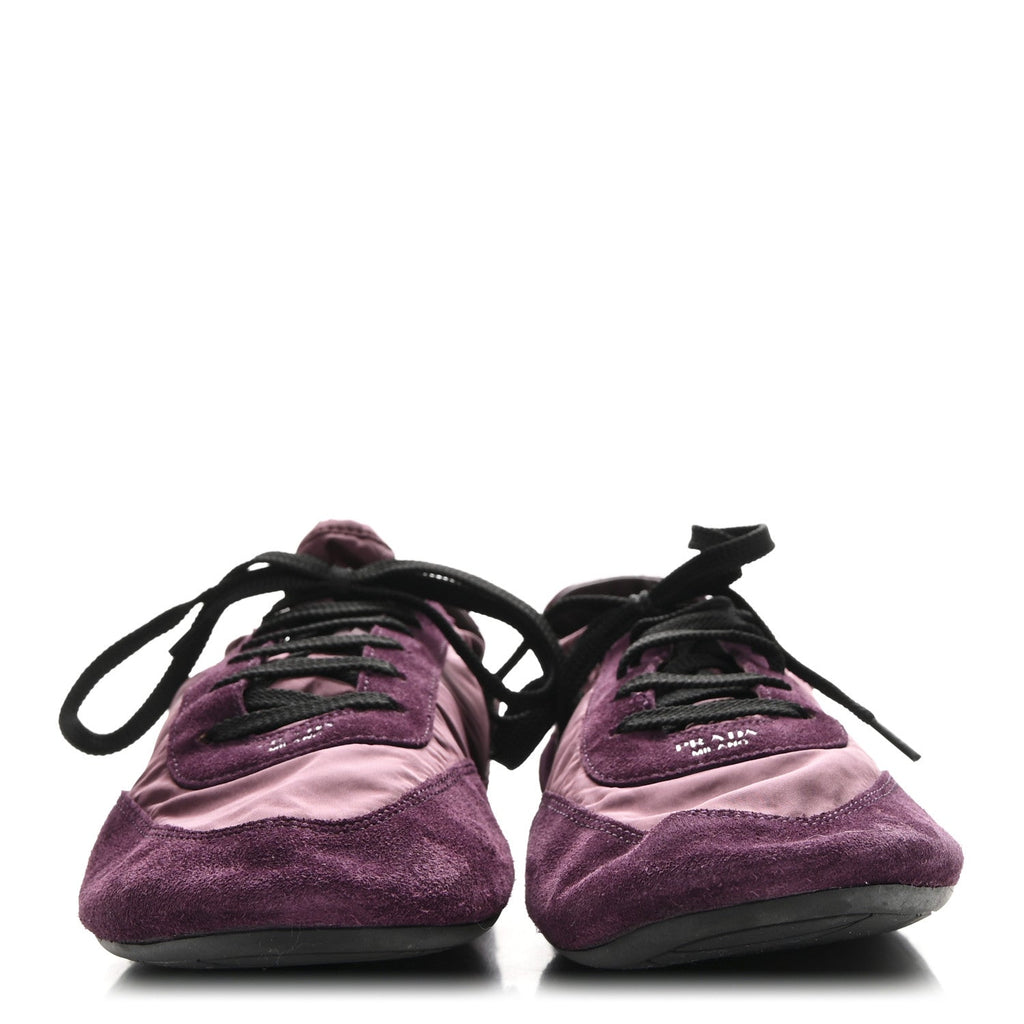 Prada Re-Nylon Suede Collapse Sneakers 39.5 Bordeaux