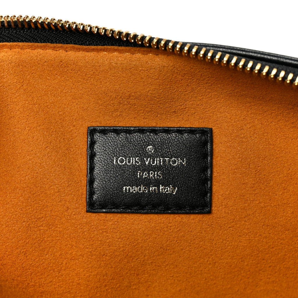 Louis Vuitton Lambskin Embossed Monogram Coussin MM Black
