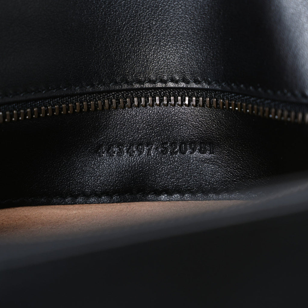 Gucci Calfskin Matelasse Small GG Marmont Shoulder Bag Black
