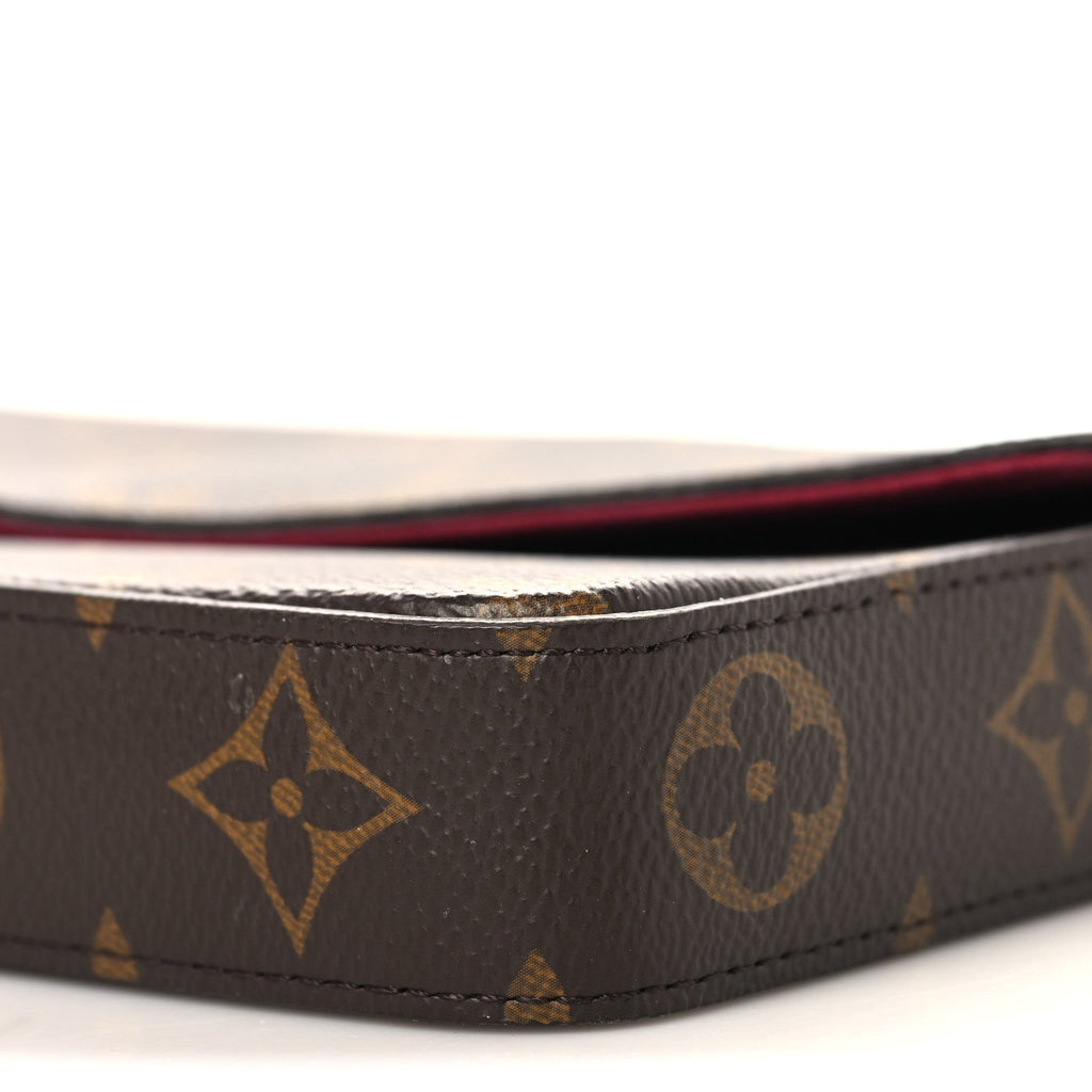 Louis Vuitton Monogram Pochette Felicie Chain Wallet Fuchsia