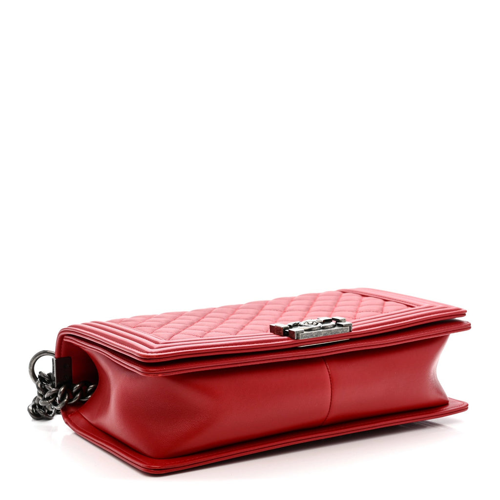 Chanel Lambskin Quilted New Medium Boy Flap Red