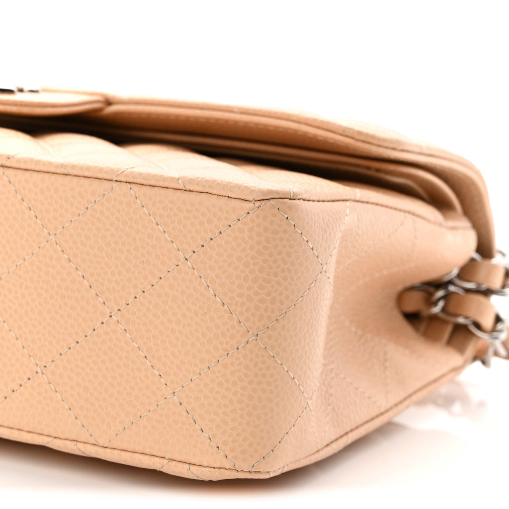 Chanel Caviar Quilted Small Double Flap Beige