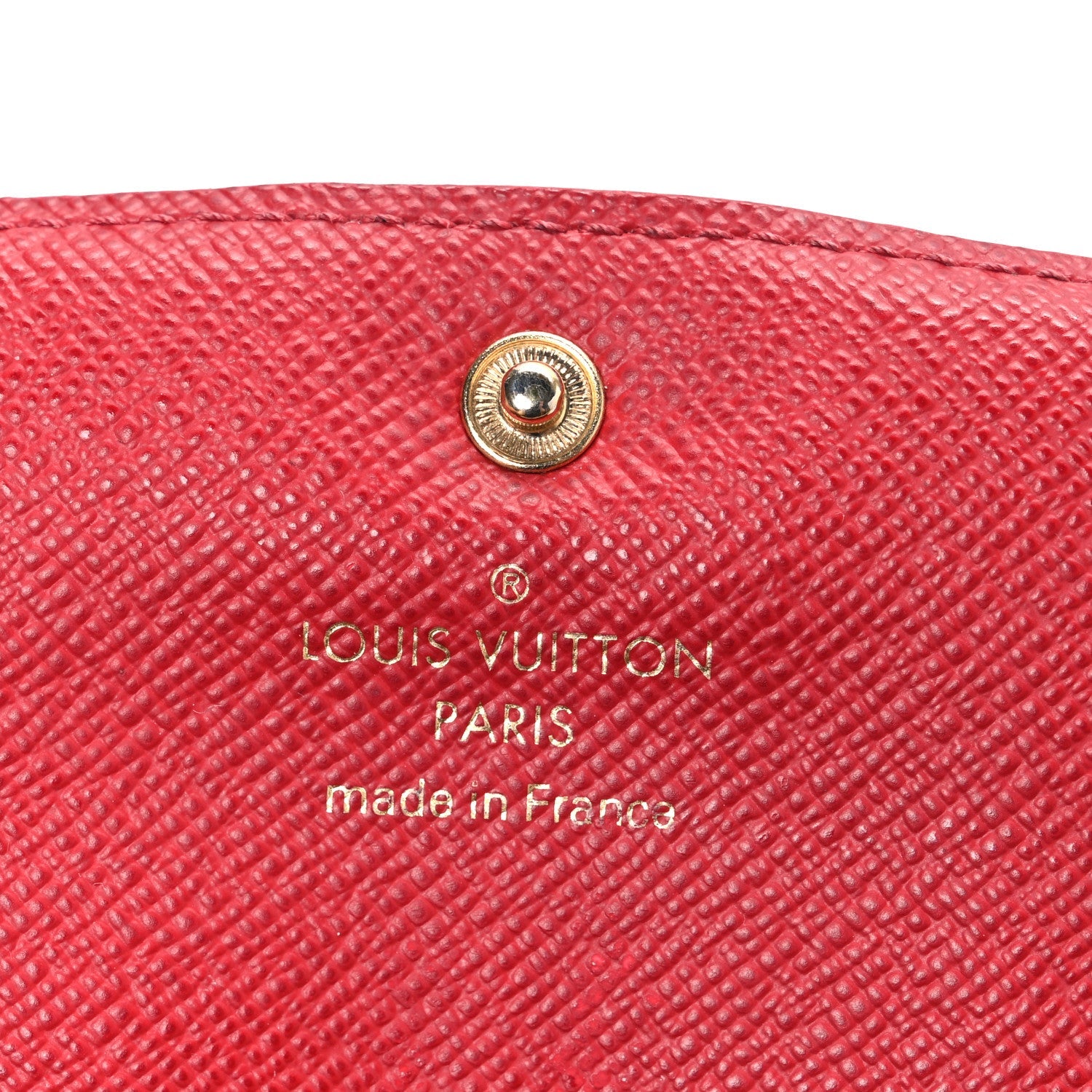 Louis Vuitton Damier Ebene Emilie Wallet Red