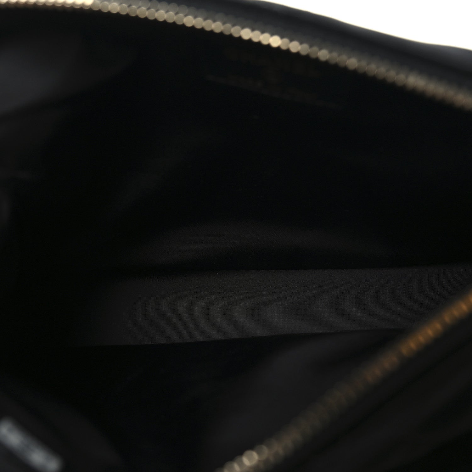 Chanel Velvet Effect Nylon Shiny Crumpled Calfskin Quilted Chanel 25 Clutch With Chain Black