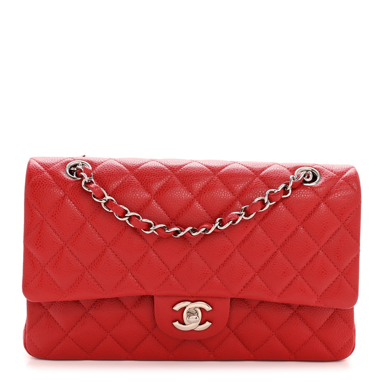 Chanel Caviar Quilted Medium Double Flap Red