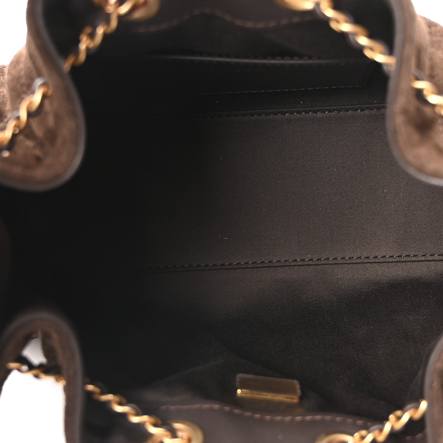 Chanel Suede Quilted Mini Chanel 25 Handbag Dark Brown