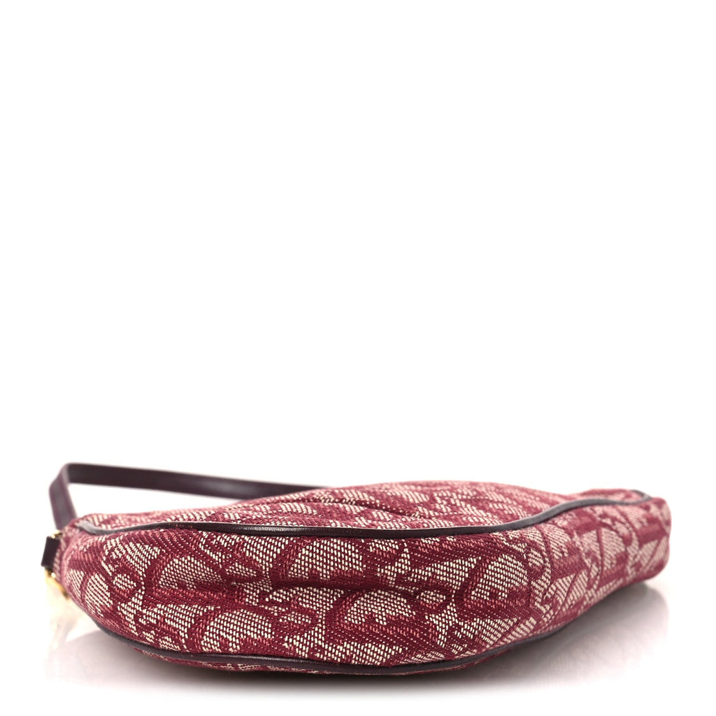 Christian Dior Monogram Mini Saddle Pochette Burgundy