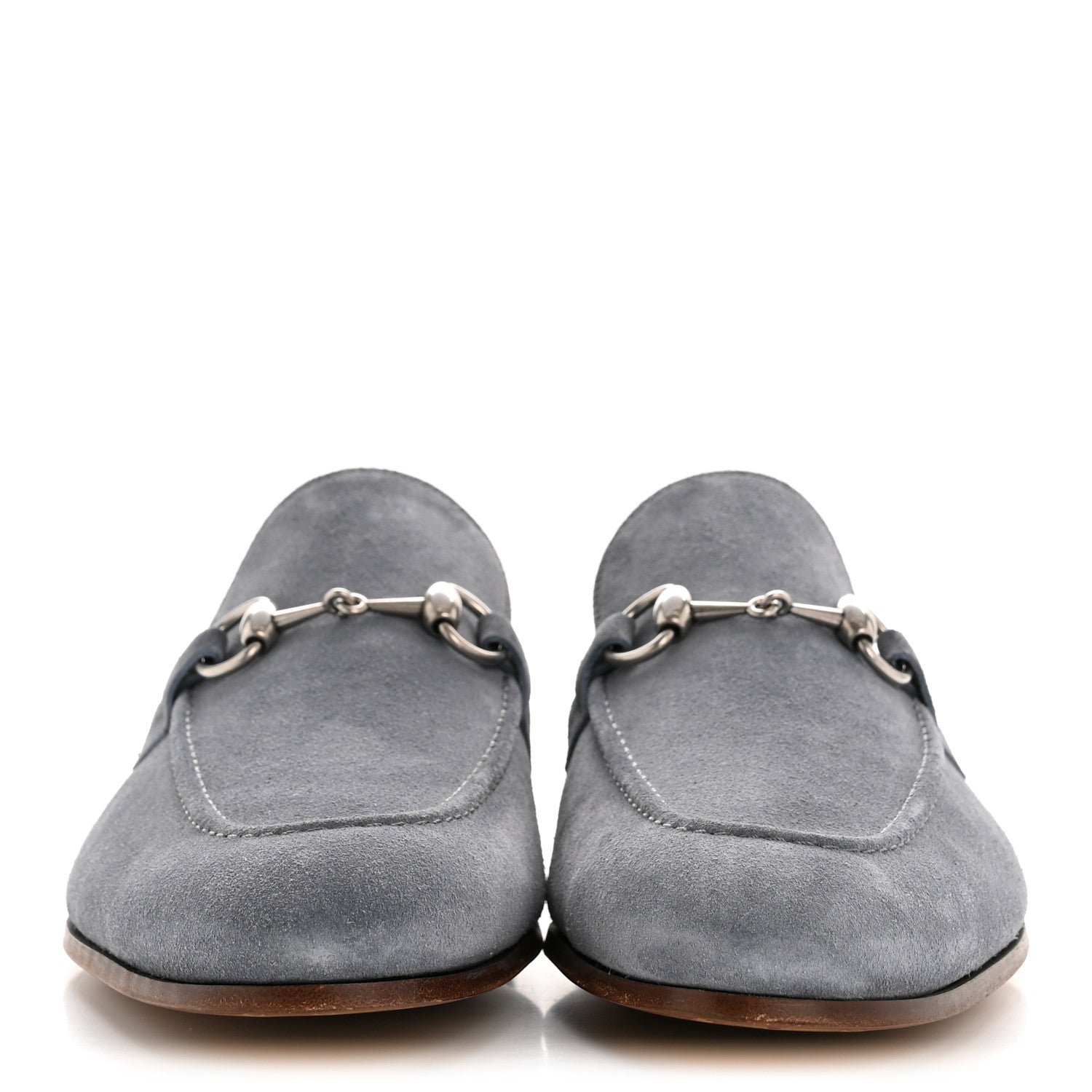 Gucci Suede Horsebit Mens Jordaan Loafers 8.5 Foggy Grey
