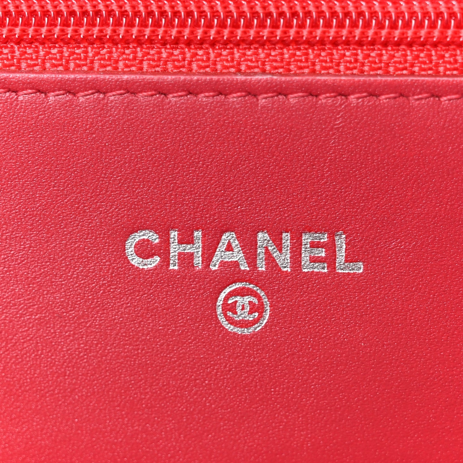 Chanel Patent Quilted Brilliant Wallet On Chain WOC Red