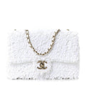 Chanel Sequin Mini Rectangular Flap White