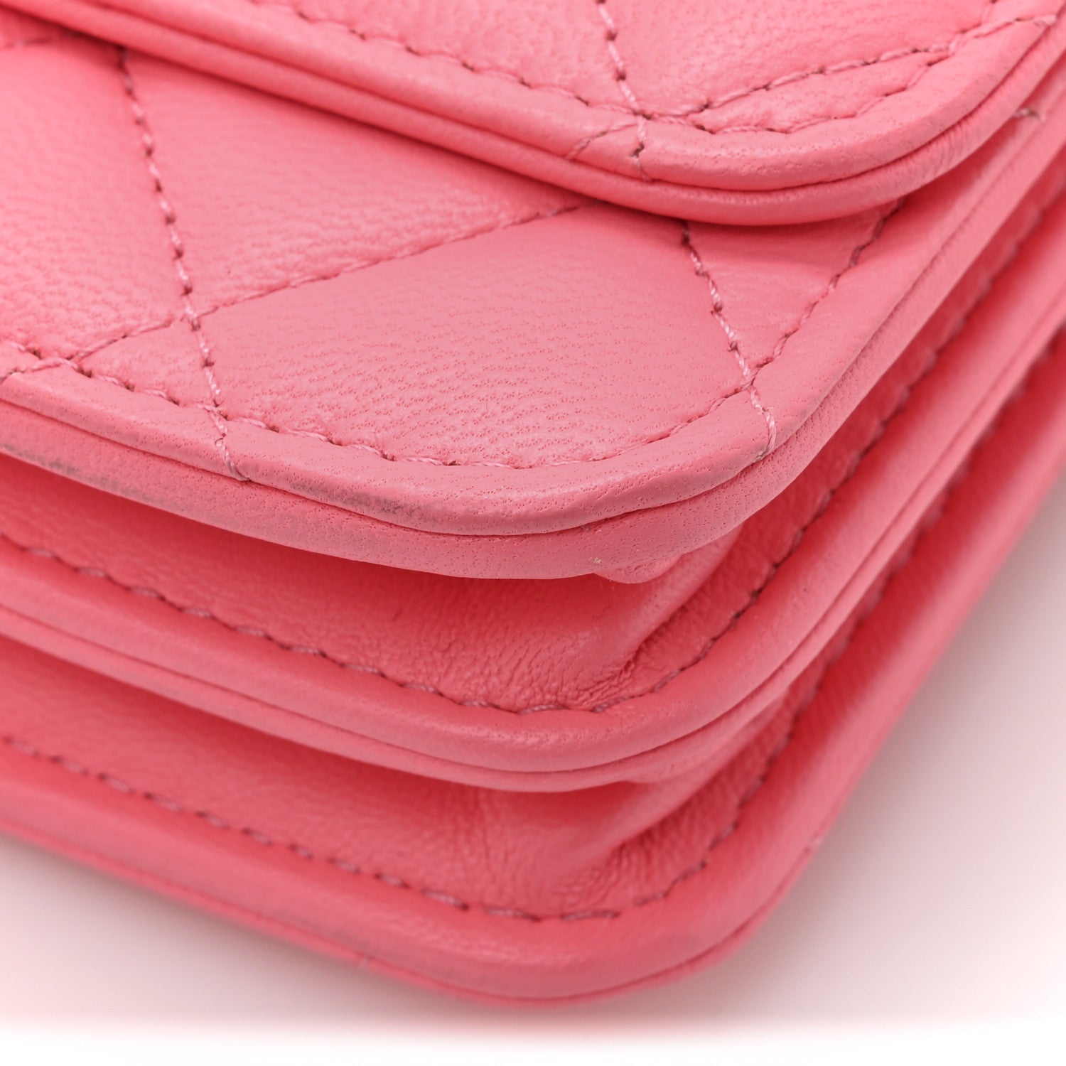 Chanel Lambskin Quilted Mini Trendy CC Wallet On Chain WOC Pink