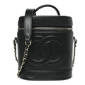 Chanel Lambskin Timeless Vanity Cosmetic Case Black